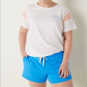 Pink set shorts medium tee small